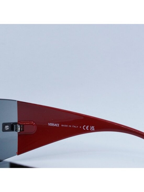 Versace VE2054 100187 Sunglasses Gunmetal Shield Frame, Dark Grey Lenses main image 6